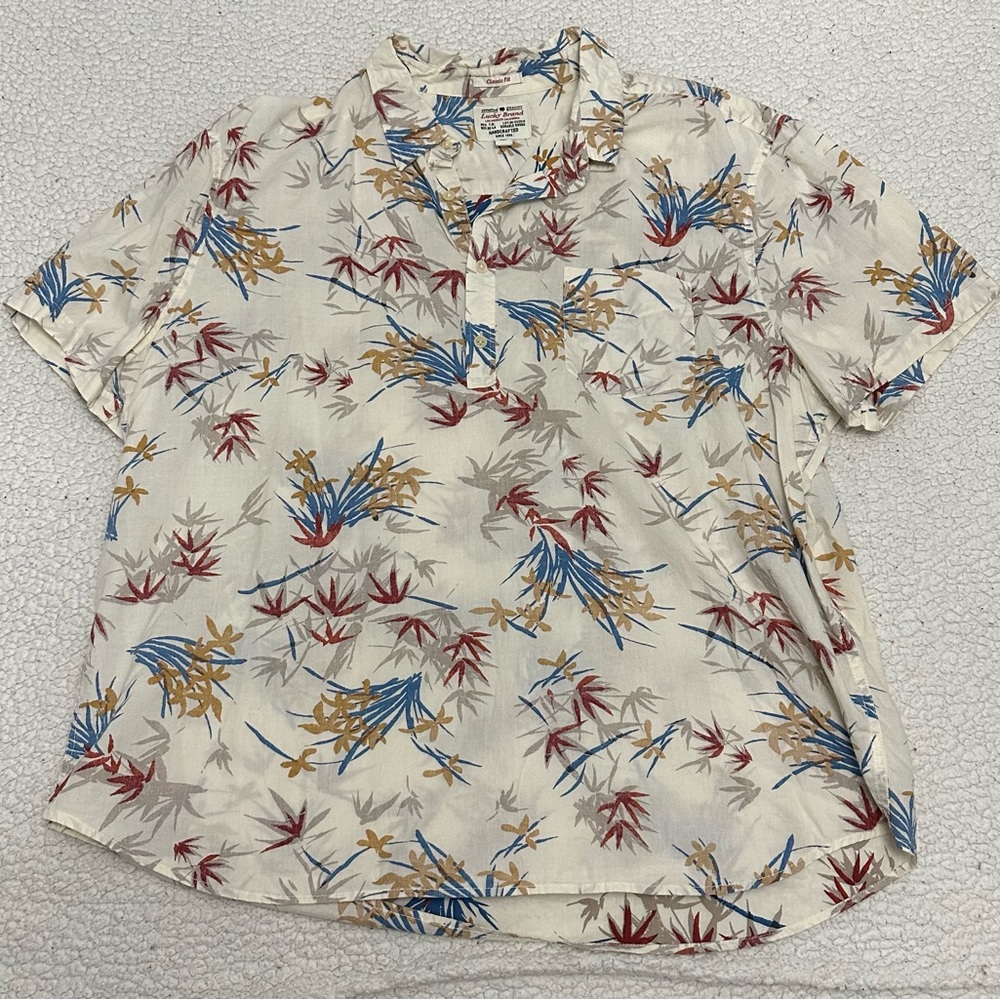 Lucky Brand XXL Short-Sleeve Half Button-Down